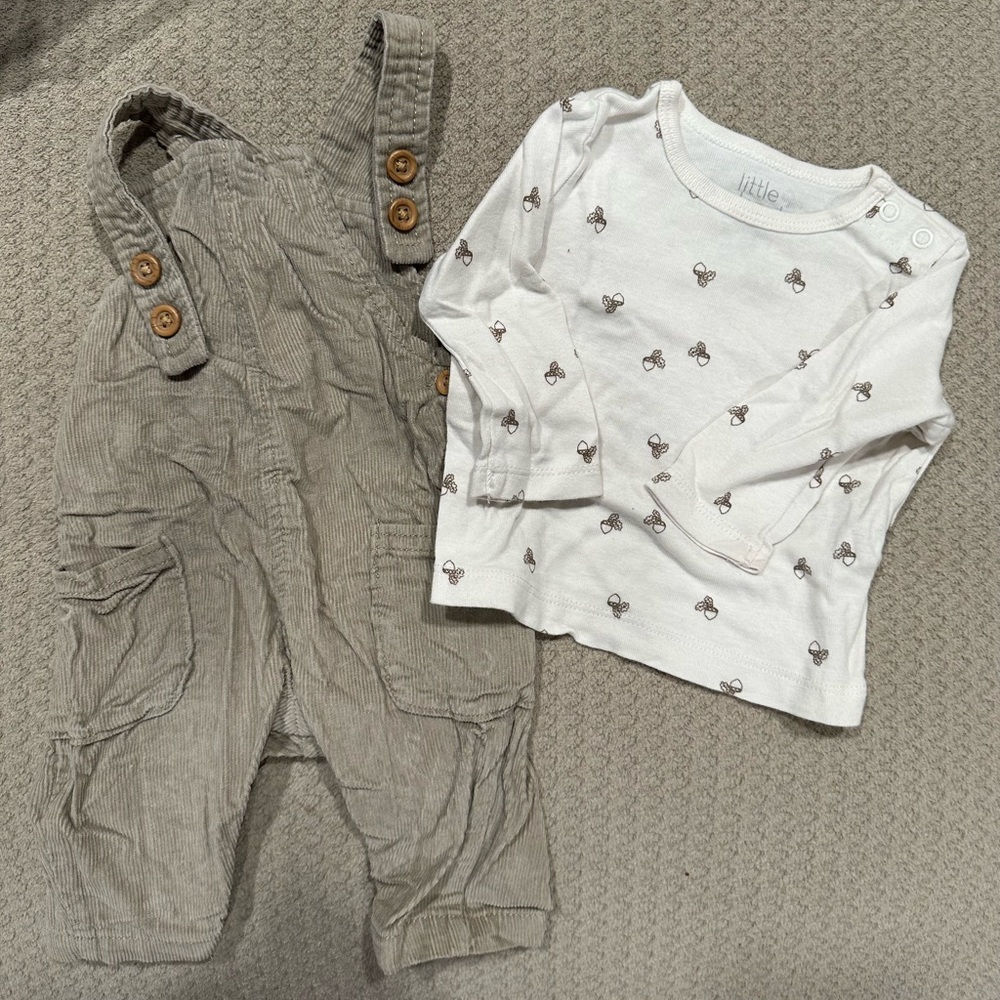 TAN BABY CORDUROY OVERALLS LITTLE PLANET